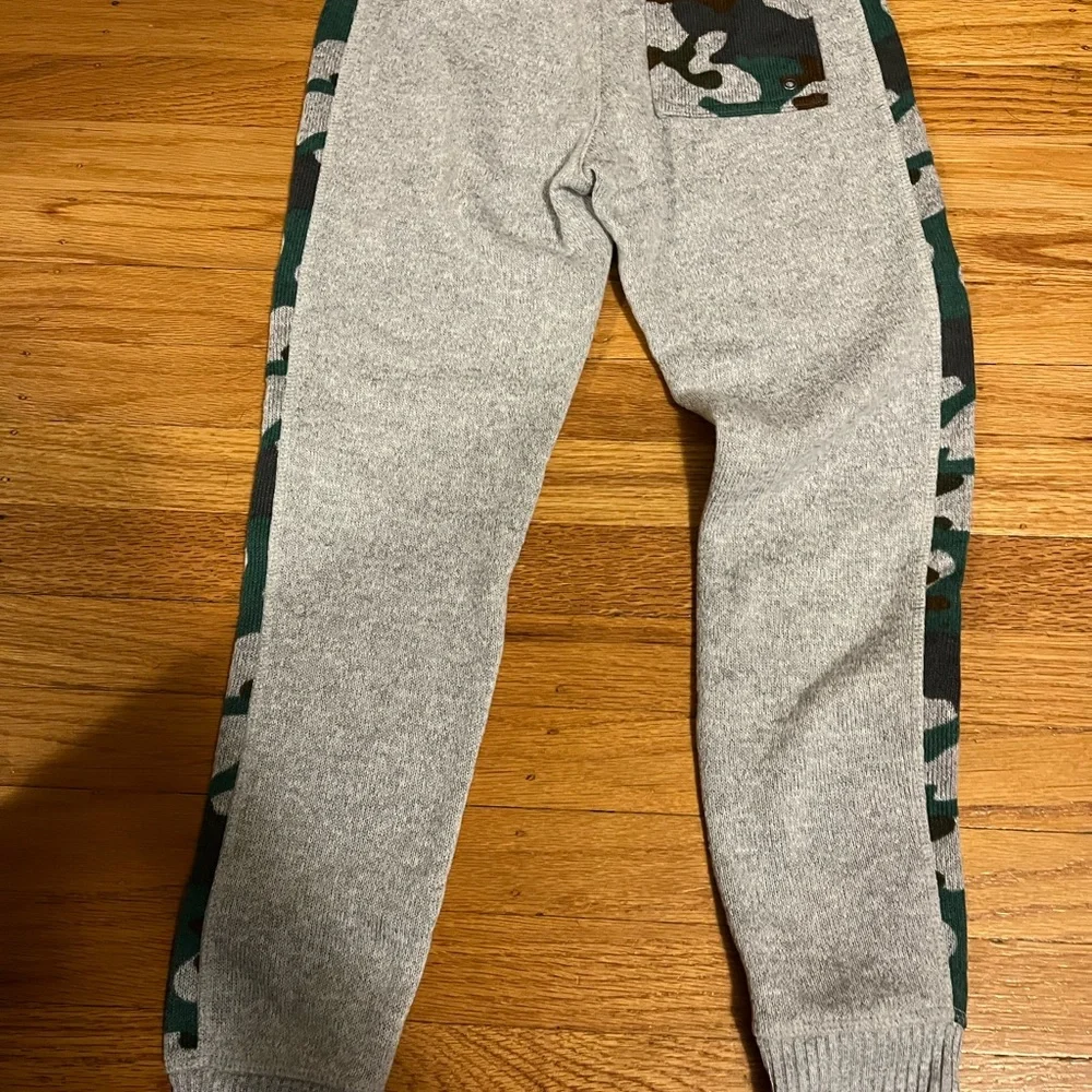 Camouflage and grey knit pants and sweater (fleece lined)